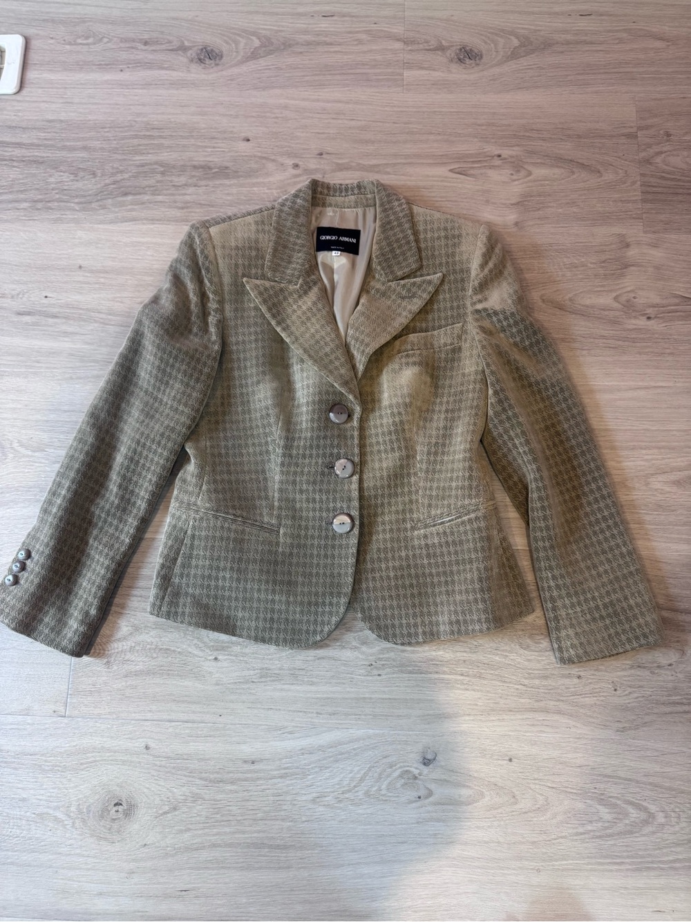Giorgio Armani Olive Green Wool Blend Blazer Jacket